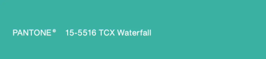 Waterfall 瀑布蓝绿,介于蓝与绿之间的过渡色,带有清新的水感或者说是柔滑细腻的光泽缎面